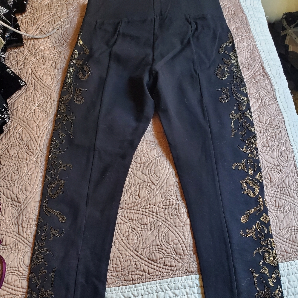 Embellished black leggings